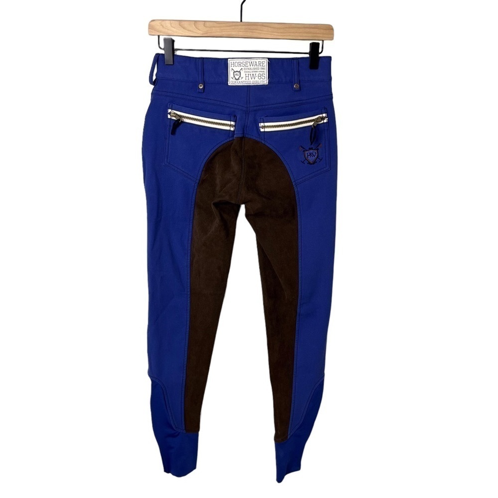 Horseware of Ireland Riding Pants Blue Brown Size 24 Horseback - Picture 3 of 6